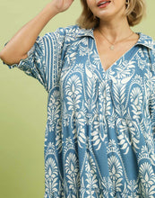 Load image into Gallery viewer, Adeline Tiered Midi Dress in Colonial Blue