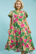Load image into Gallery viewer, Carissa Floral Print Flutter Sleeve Midi Dress