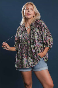 Sara Floral Paisley Boho Top