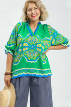 Load image into Gallery viewer, Murphy Plume Border Print Top