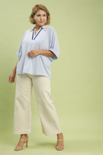Load image into Gallery viewer, Mel Striped Dolman Sleeve Split Neck Top