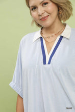 Load image into Gallery viewer, Mel Striped Dolman Sleeve Split Neck Top