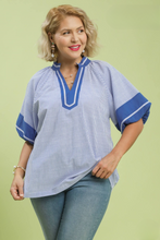 Load image into Gallery viewer, Gina Striped Mixed Puff Sleeve Top