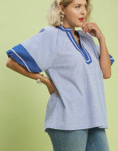 Load image into Gallery viewer, Gina Striped Mixed Puff Sleeve Top