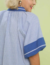 Load image into Gallery viewer, Gina Striped Mixed Puff Sleeve Top