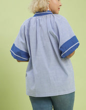 Load image into Gallery viewer, Gina Striped Mixed Puff Sleeve Top