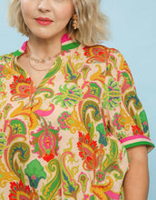 Load image into Gallery viewer, Mallory Jacquard Mixed Print Ruffle Neck Top