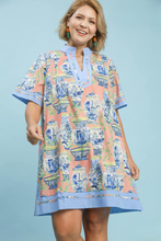 Load image into Gallery viewer, Madison Chinoiserie Print Dress in Coral Mix