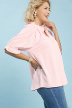 Load image into Gallery viewer, Char Textured Ruffle Sleeve V-Neck Top