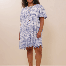 Load image into Gallery viewer, Restocked! Bethany Eyelet Button Down Scallop Hem Dress