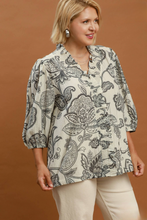 Load image into Gallery viewer, Olivia Mixed Print Smocked Ruffle Top