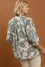Load image into Gallery viewer, Olivia Mixed Print Smocked Ruffle Top