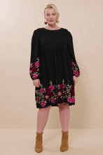 Load image into Gallery viewer, Kellie Embroidered Long Sleeve Scoop Neck Dress