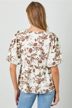 Load image into Gallery viewer, Restocked! Harlow Mocha and Cream Floral Top