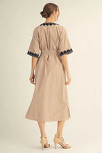 Load image into Gallery viewer, Simply Striped Embroidered Midi Dress