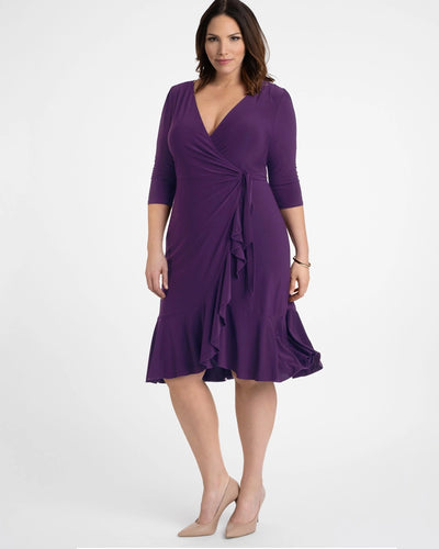 New Color! Whimsy Wrap Dress in Plum Passion