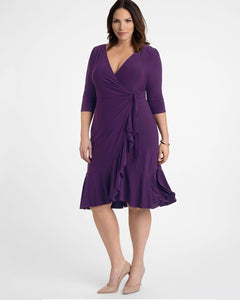 New Color! Whimsy Wrap Dress in Plum Passion