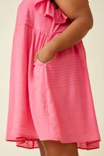 Load image into Gallery viewer, Lona Flutter Sleeve Textured Dress in Pink