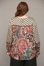 Load image into Gallery viewer, Restocked! Danica Mixed Print Bohemian Top