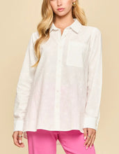 Load image into Gallery viewer, Ava Embroidered Button Up Top in White