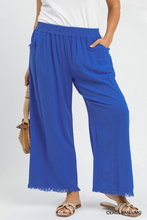 Load image into Gallery viewer, Best Seller! Ashley Frayed Hem Linen Blend Pants (5 Colors)