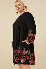 Load image into Gallery viewer, Kellie Embroidered Long Sleeve Scoop Neck Dress