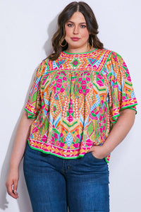 Emerson Multi Color Geometric Print Top