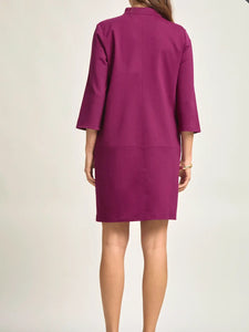 Billie Ponte Knit A-Line Dress in Merlot