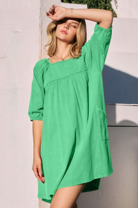 Abbey Washed Green T-Shirt Dress