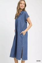 Load image into Gallery viewer, Tori Collared Denim Midi