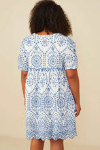 Load image into Gallery viewer, Restocked! Bethany Eyelet Button Down Scallop Hem Dress