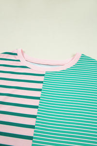 Melanie Green Stripe Color Block Sweatshirt