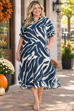 Load image into Gallery viewer, Wild About You Zebra Midi Dress