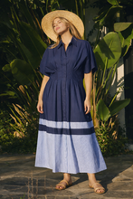 Load image into Gallery viewer, Milie Pin Striped Cotton Poplin Midi Shirt Dress
