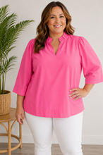 Load image into Gallery viewer, Georgia Ruffle Collared Top in Pink