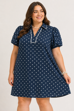 Load image into Gallery viewer, Melanie Polka Dot Puff Sleeve Dress
