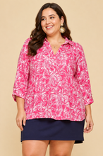 Load image into Gallery viewer, Jennie Lightweight Sun-Cool 3/4 Sleeve Top in Peony