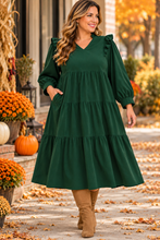 Load image into Gallery viewer, Evergreen Days Corduroy Dress
