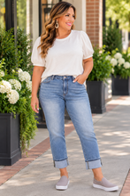 Load image into Gallery viewer, Vintage Wash Cuffed Boyfriend Jeans