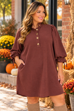 Load image into Gallery viewer, Autumn Allure Button Front Dress