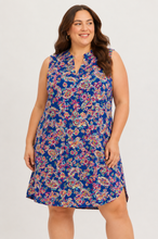 Load image into Gallery viewer, Restocked! Mila Wrinkle Free Paisley Tank Dress in Royal