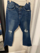 Load image into Gallery viewer, Preloved* Lucky &amp; Blessed Distressed Mid-Rise Bootcut Ankle Jeans - 22