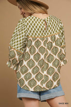 Load image into Gallery viewer, Dani Retro Geometric Print Top