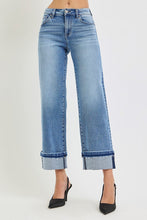 Load image into Gallery viewer, Risen Mid-Rise Ankle Straight Cuffed Jeans