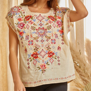 Stella Embroidered Floral Top