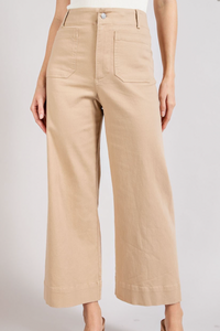 Justine Soft Washed Wide Leg Pants in Taupe