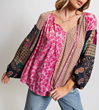 Load image into Gallery viewer, Callie Boho Balloon Sleeve Top