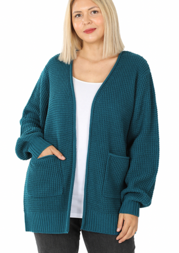 Delores Waffle Open Cardigan (4 Colors)