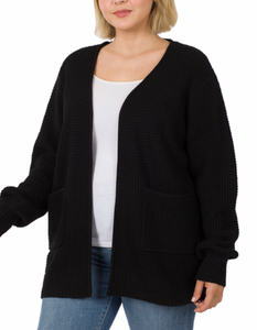Delores Waffle Open Cardigan (4 Colors)