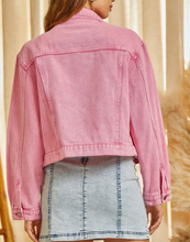 Load image into Gallery viewer, Restocked! Janie Pink Pearl Denim Jacket
